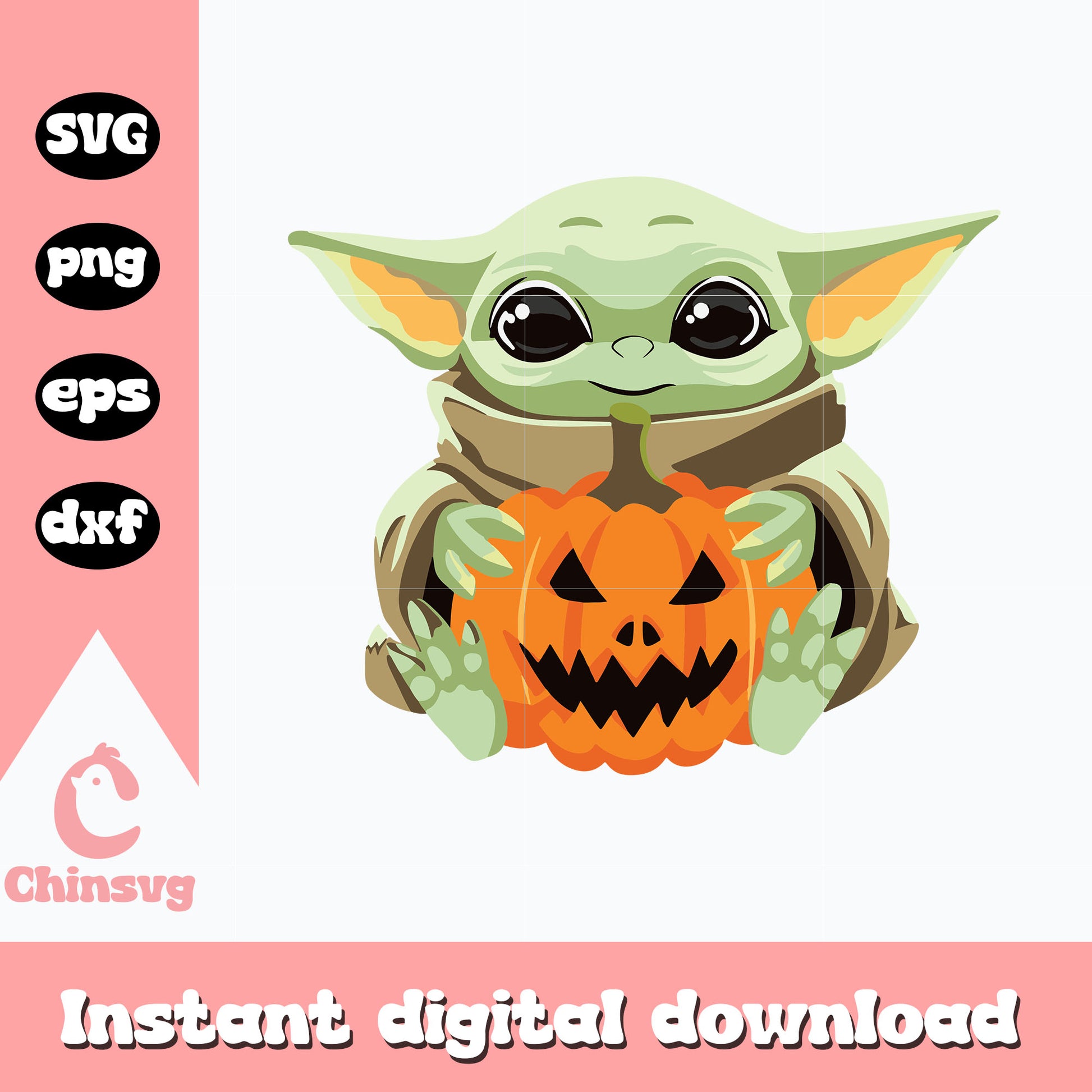 Baby Yoda Pumpkin Svg, halloween Svg, Digital Download